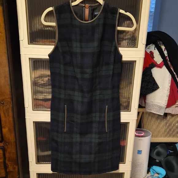 Ralph Lauren Navy and Green Plaid Mini Dress - Picture 1 of 2